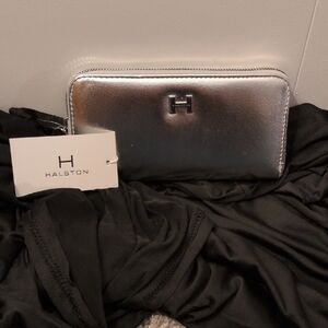 Halston Silver Clutch Wallet Nwt